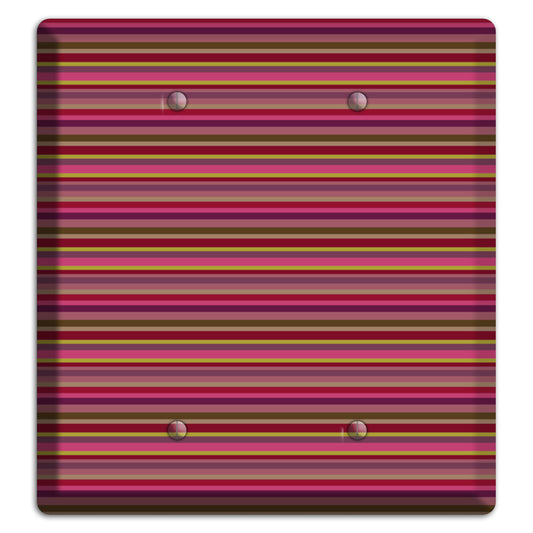 Fuschia Multi Horizontal Stripes 2 Blank Wallplate