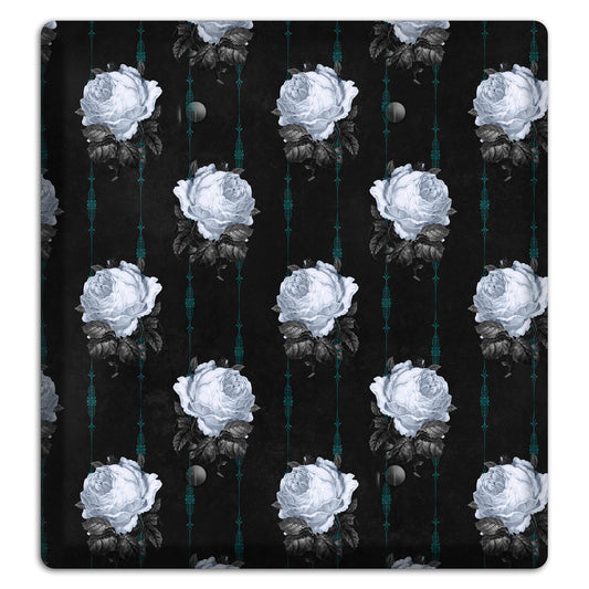 Dramatic Floral Black 2 Blank Wallplate