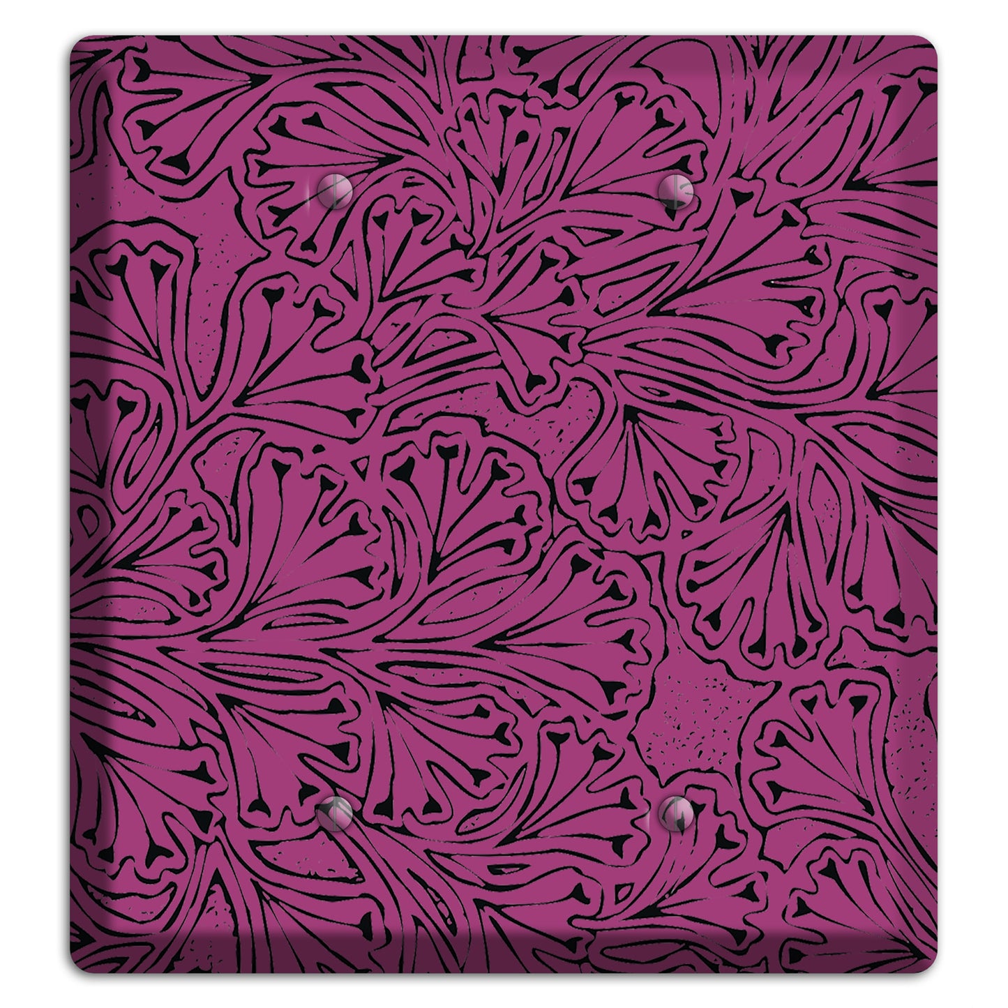 Deco Plum Interlocking Floral 2 Blank Wallplate