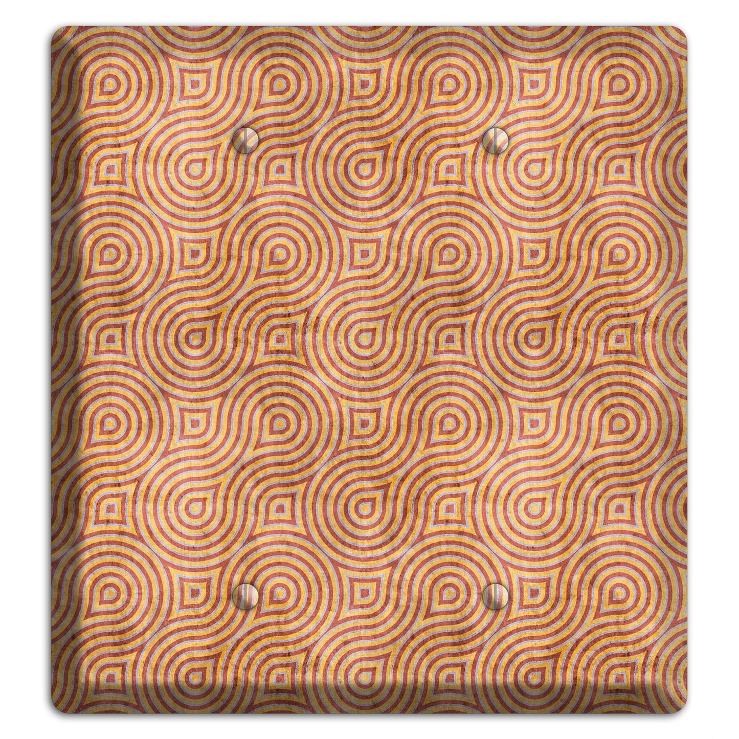 Beige and Red Swirl 2 Blank Wallplate