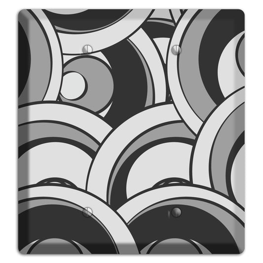 Black and Grey Deco Circles 2 Blank Wallplate