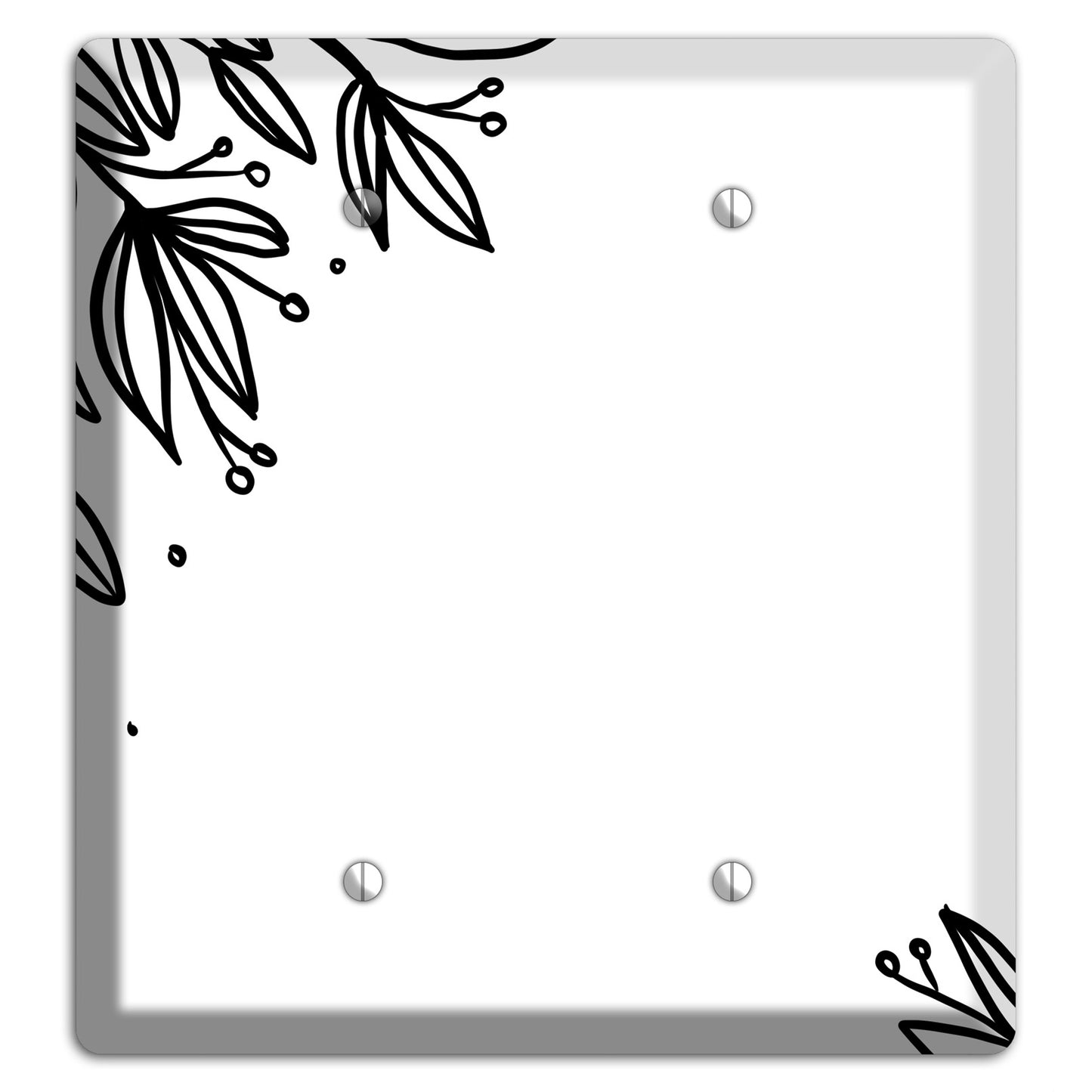 Hand-Drawn Floral 9 2 Blank Wallplate