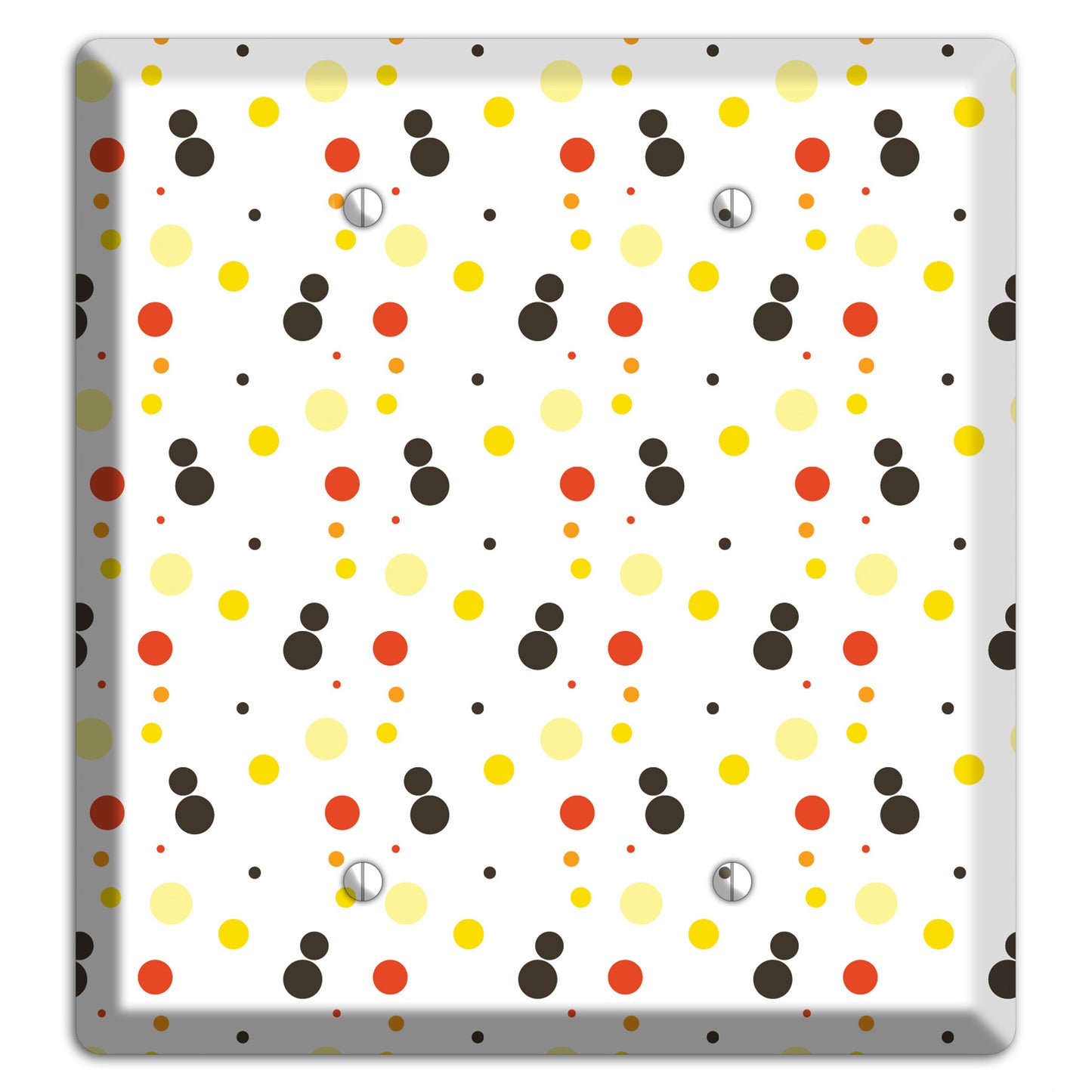 White With Black Maroon Olive Tiny Dots 2 Blank Wallplate