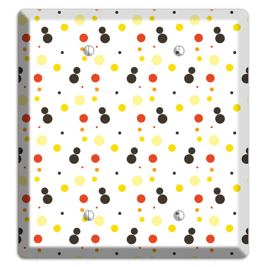 White With Black Maroon Olive Tiny Dots 2 Blank Wallplate