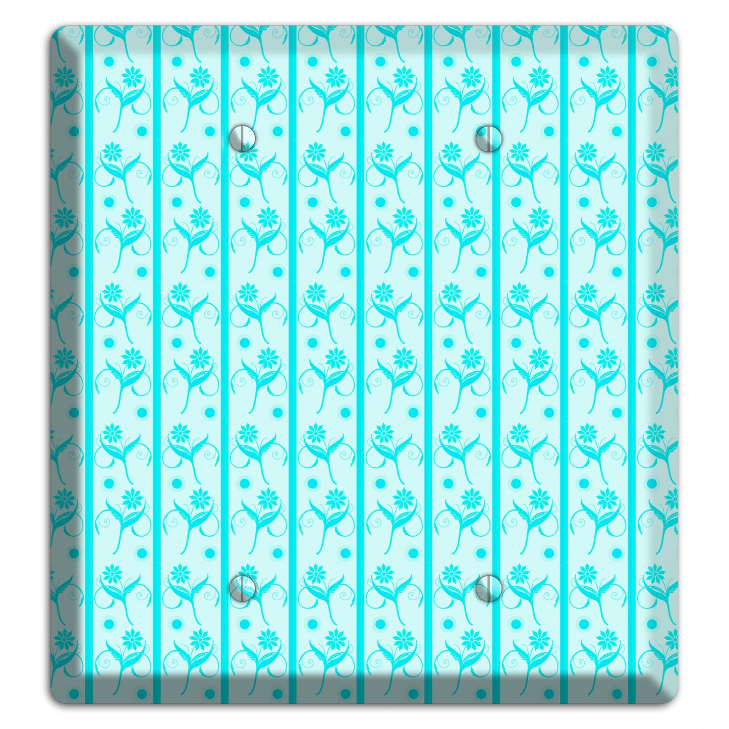 Teal Floral Pattern 2 Blank Wallplate