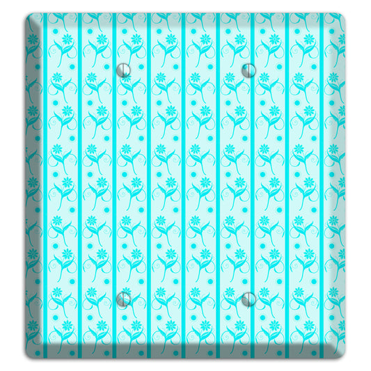 Teal Floral Pattern 2 Blank Wallplate