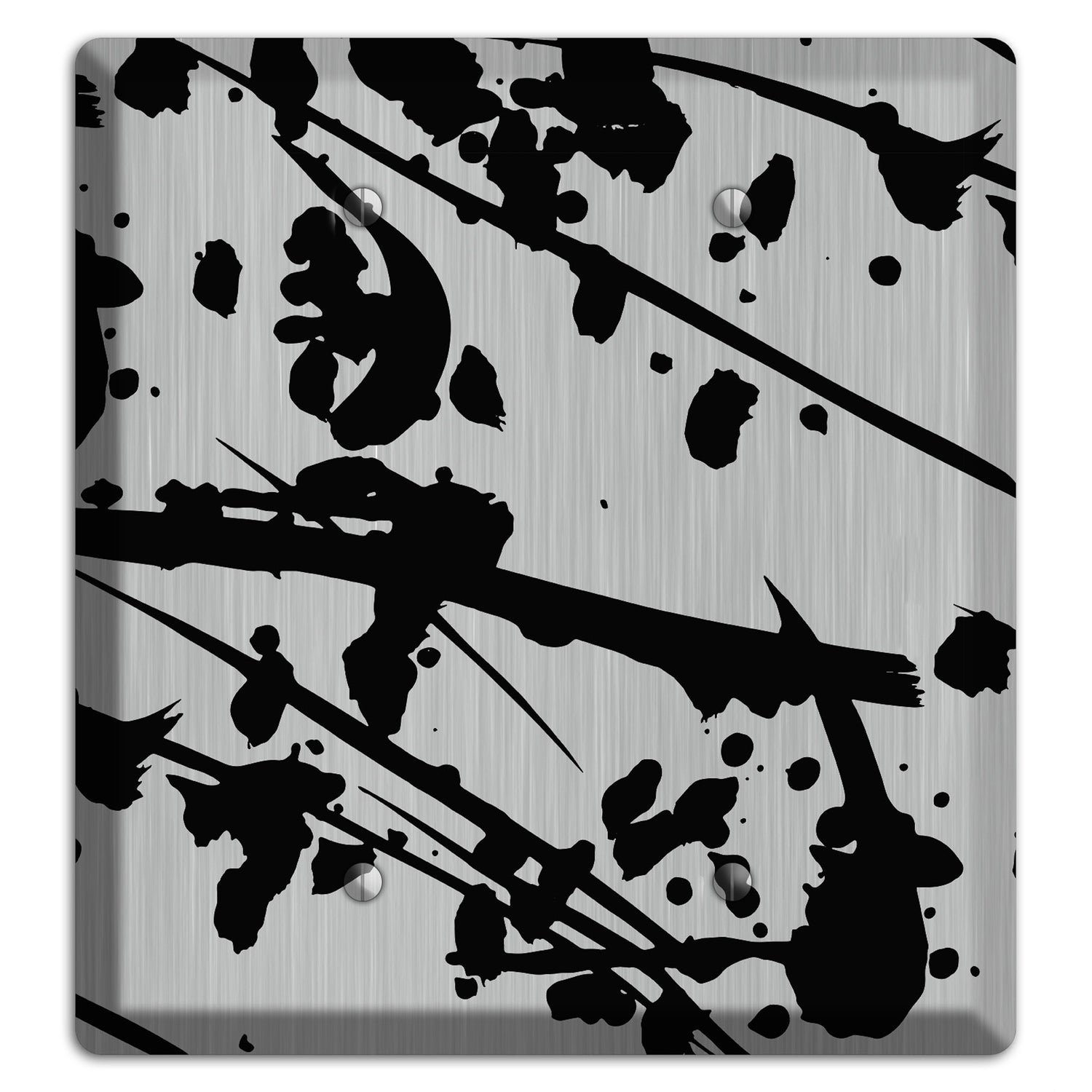 Ink Splash 6 Stainless 2 Blank Wallplate