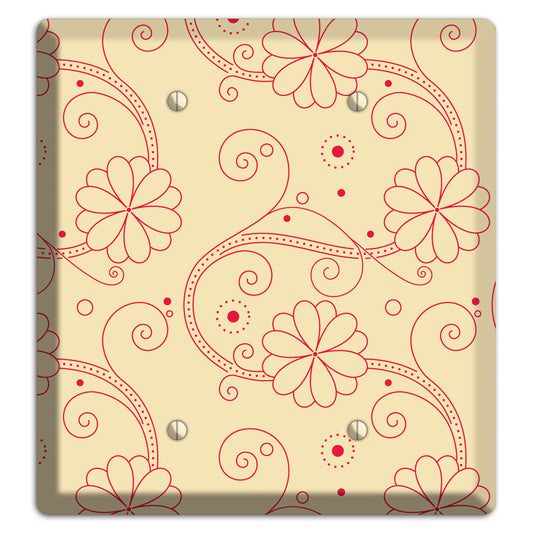 Off White Floral Swirl 2 Blank Wallplate