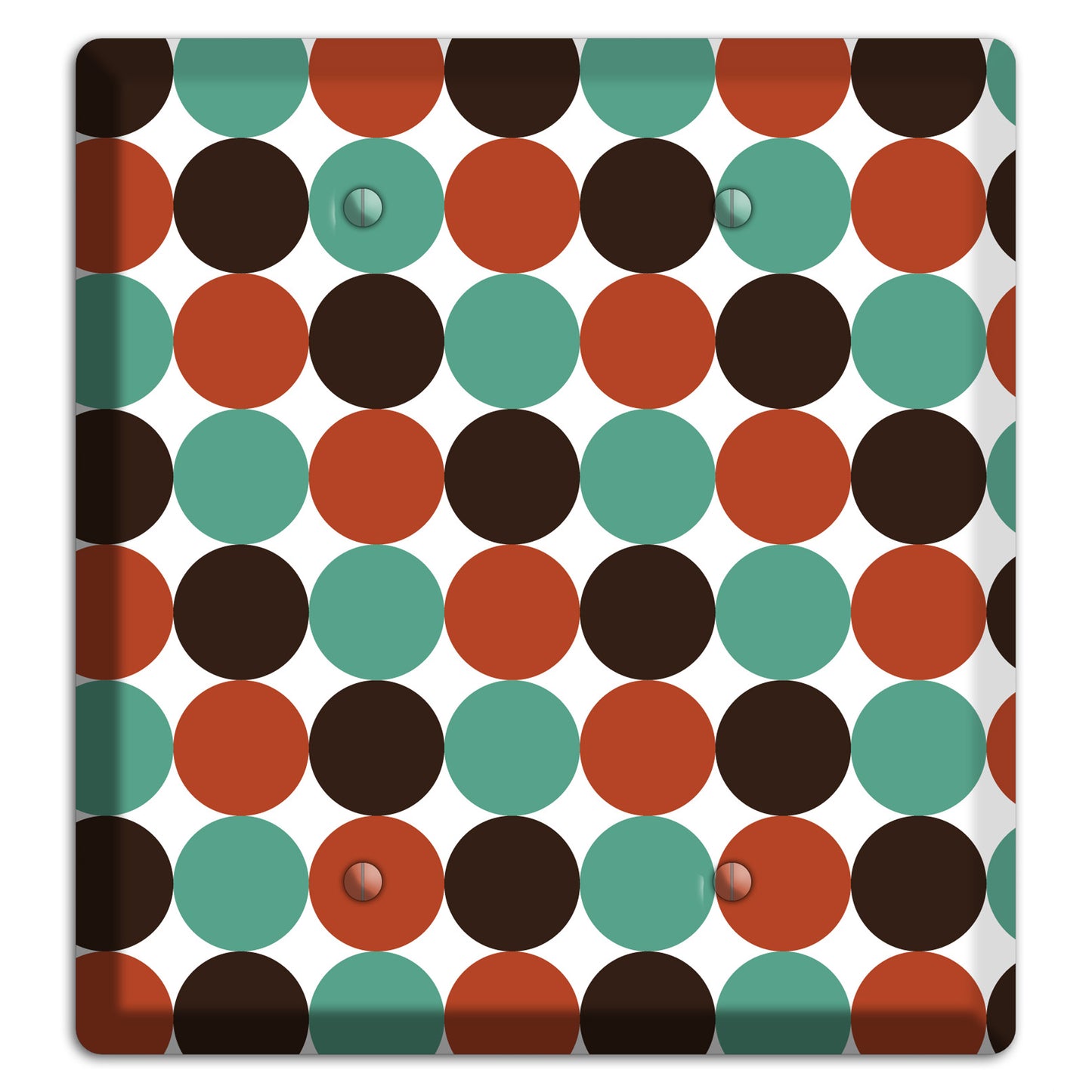 Black Teal Maroon Dots 2 Blank Wallplate