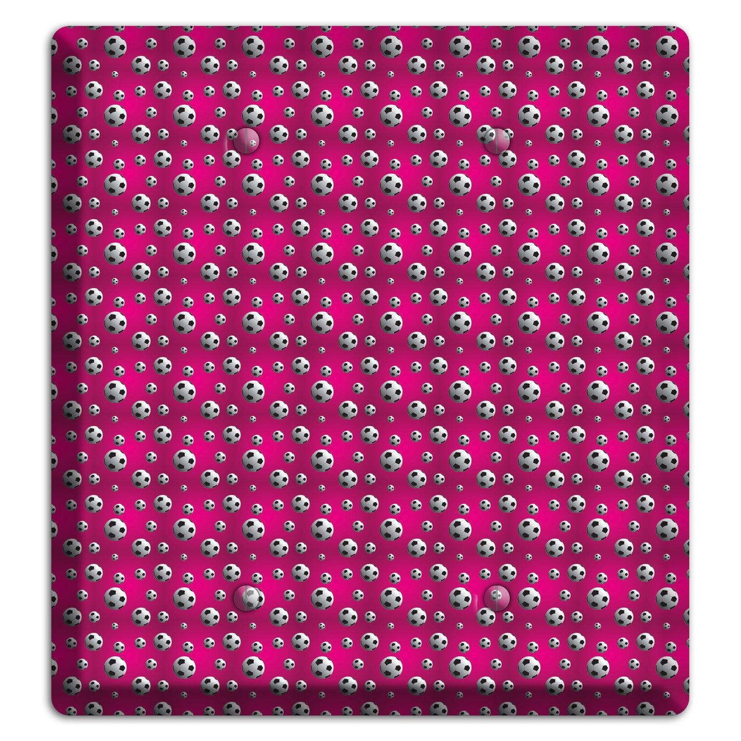 Fuschia with Soccer Balls 2 Blank Wallplate