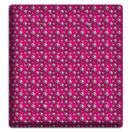 Fuschia with Soccer Balls 2 Blank Wallplate