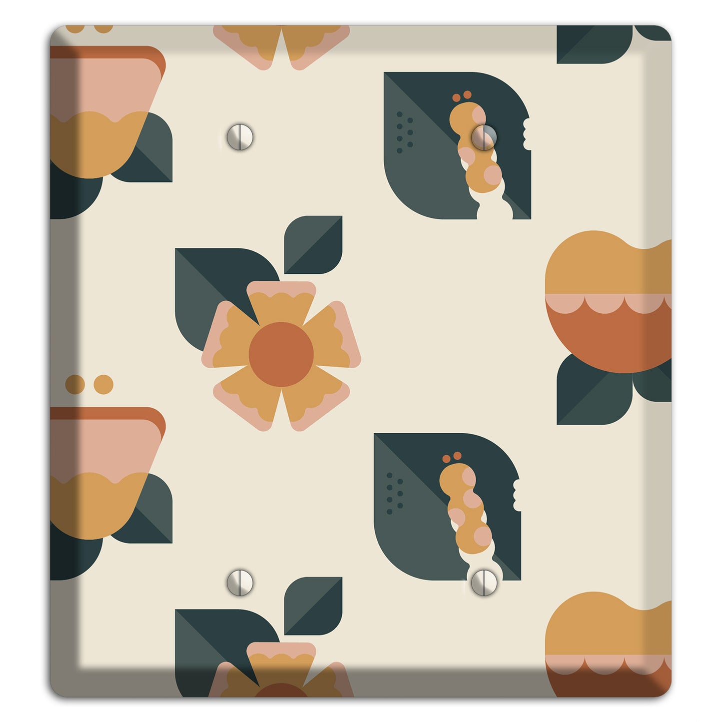 Retro Floral Caterpillar 2 Blank Wallplate