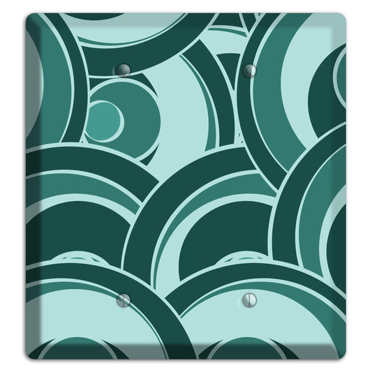 Blue-green Deco Circles 2 Blank Wallplate