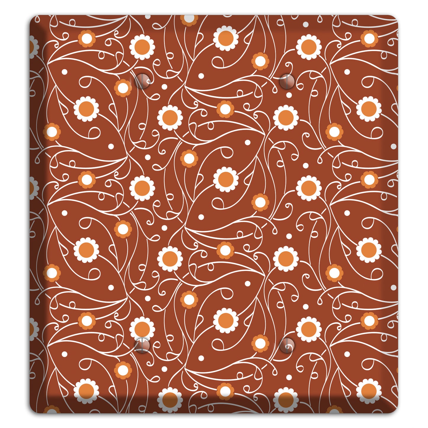 Brown Vine Floral 2 Blank Wallplate