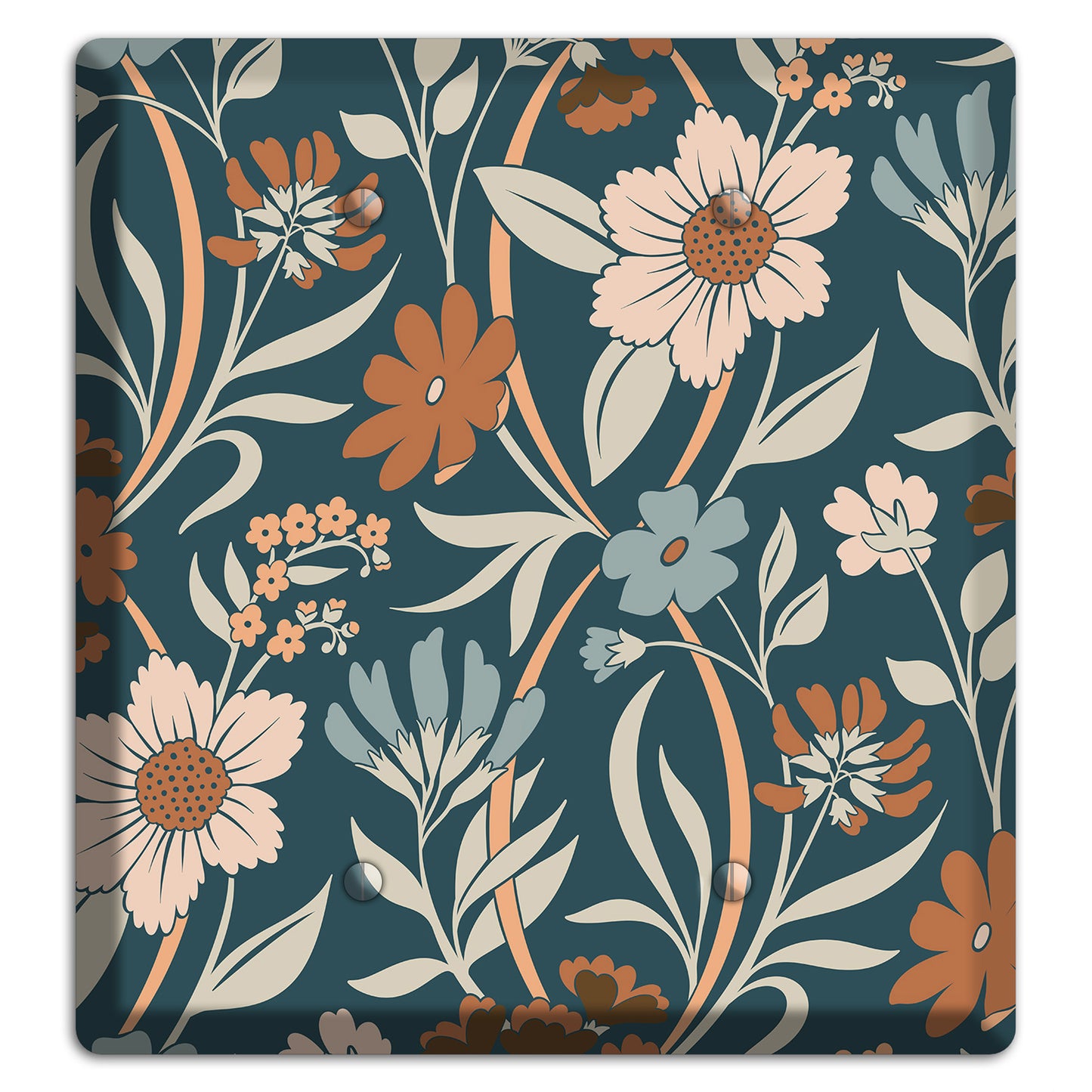 Summer Floral 1 2 Blank Wallplate