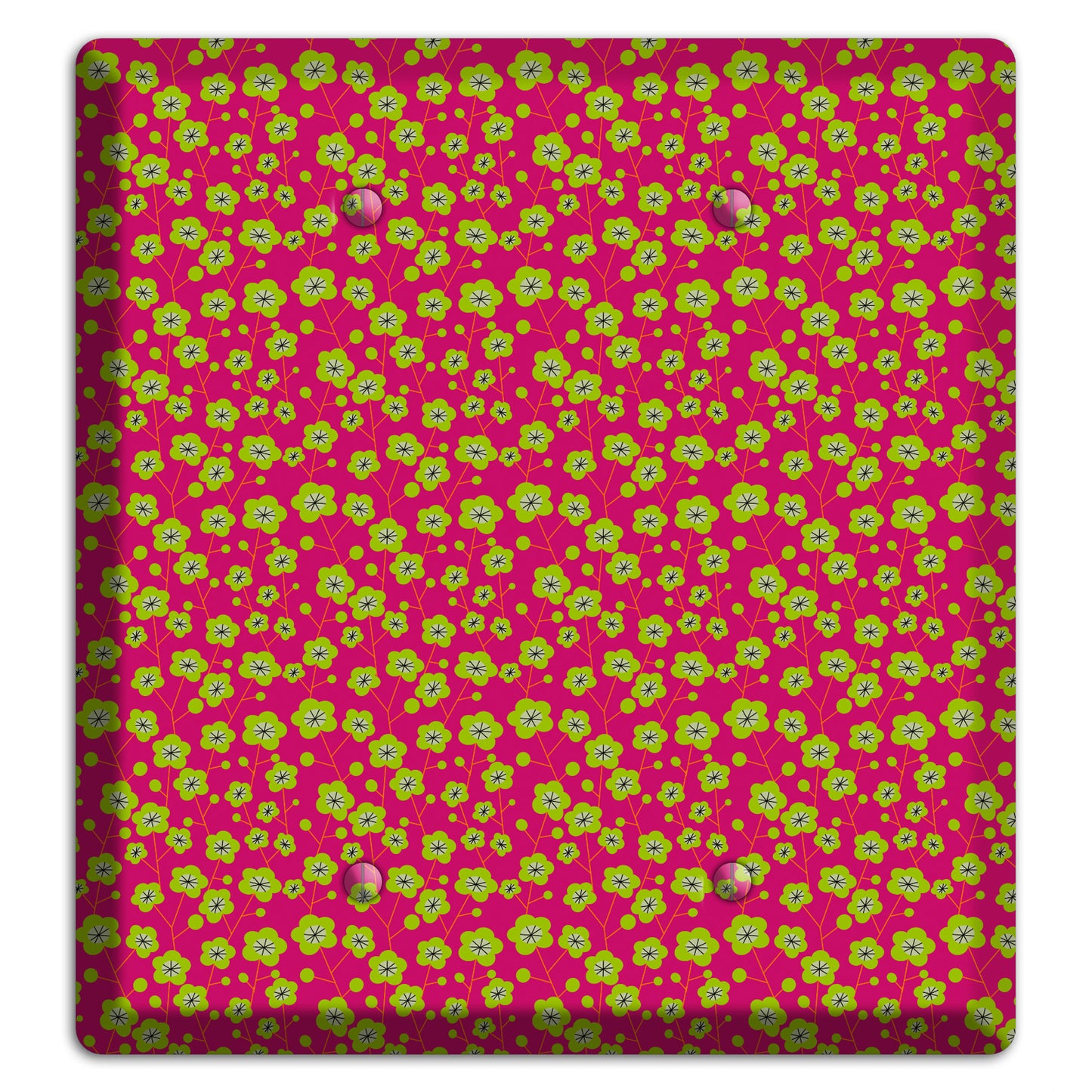 Fuschia and Yellow Calico 2 Blank Wallplate