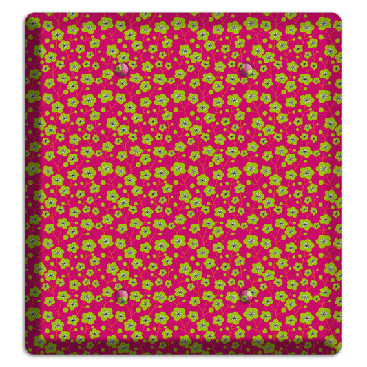 Fuschia and Yellow Calico 2 Blank Wallplate