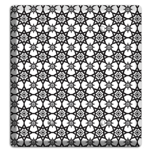 White and Black Arabesque 2 Blank Wallplate