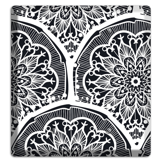 Mandala Black and White Style O Cover Plates 2 Blank Wallplate