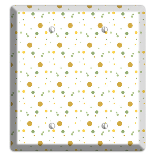 White with Multi Olive Tiny Dots 2 Blank Wallplate