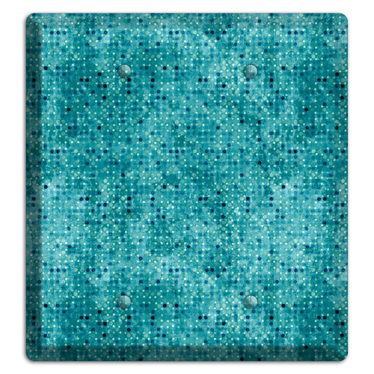 Turquoise Grunge Small Tile 2 Blank Wallplate