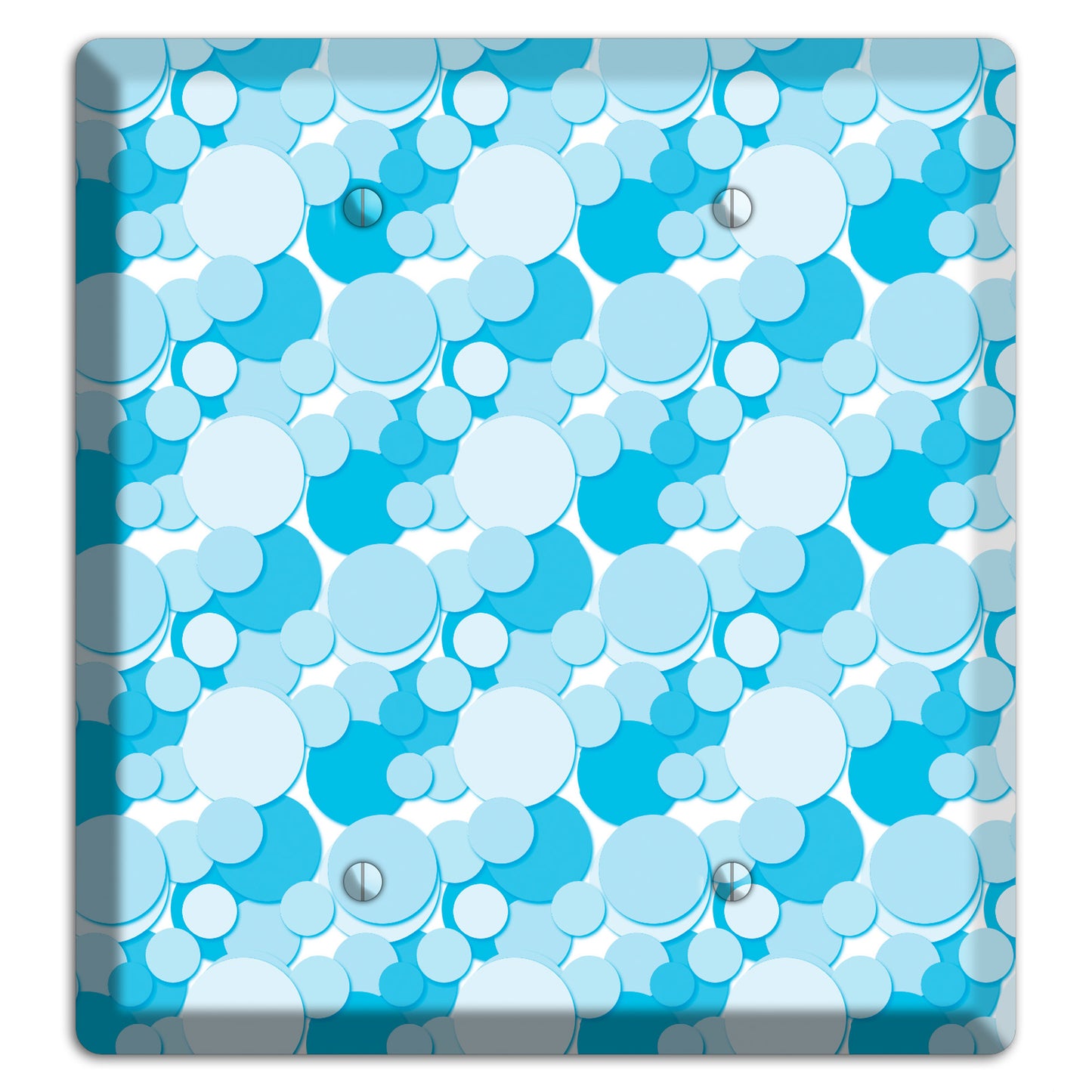 Multi Blue Bubble Dots 2 Blank Wallplate