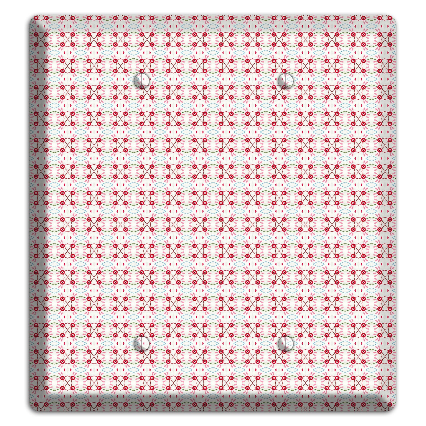 White with Red Ball and Stick Tapestry 2 Blank Wallplate