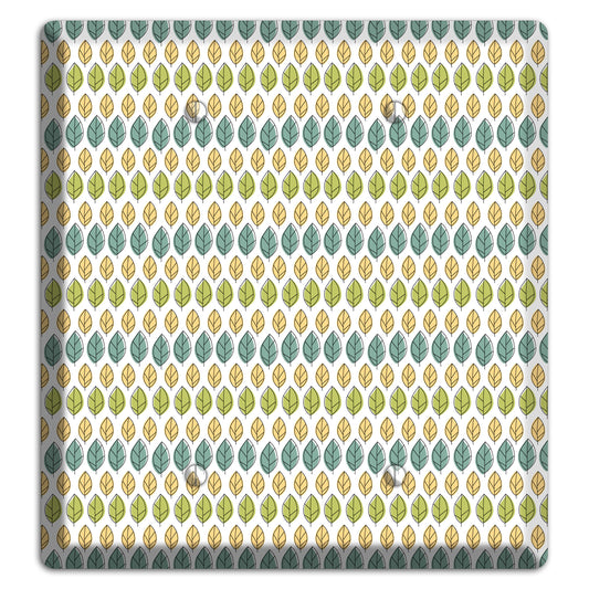 Sage Beige Dusty Blue Leaf Contour 2 Blank Wallplate