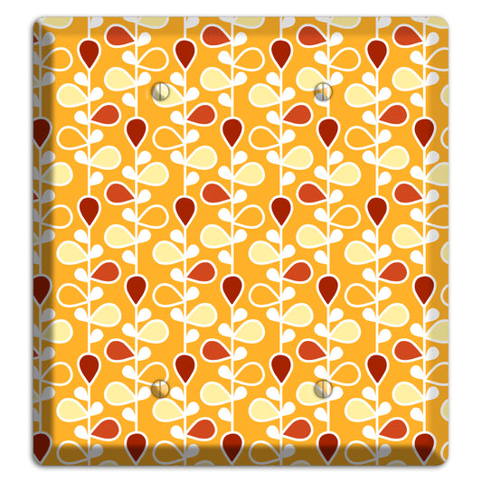 Orange with Yellow and Red Drop and Vine 2 Blank Wallplate