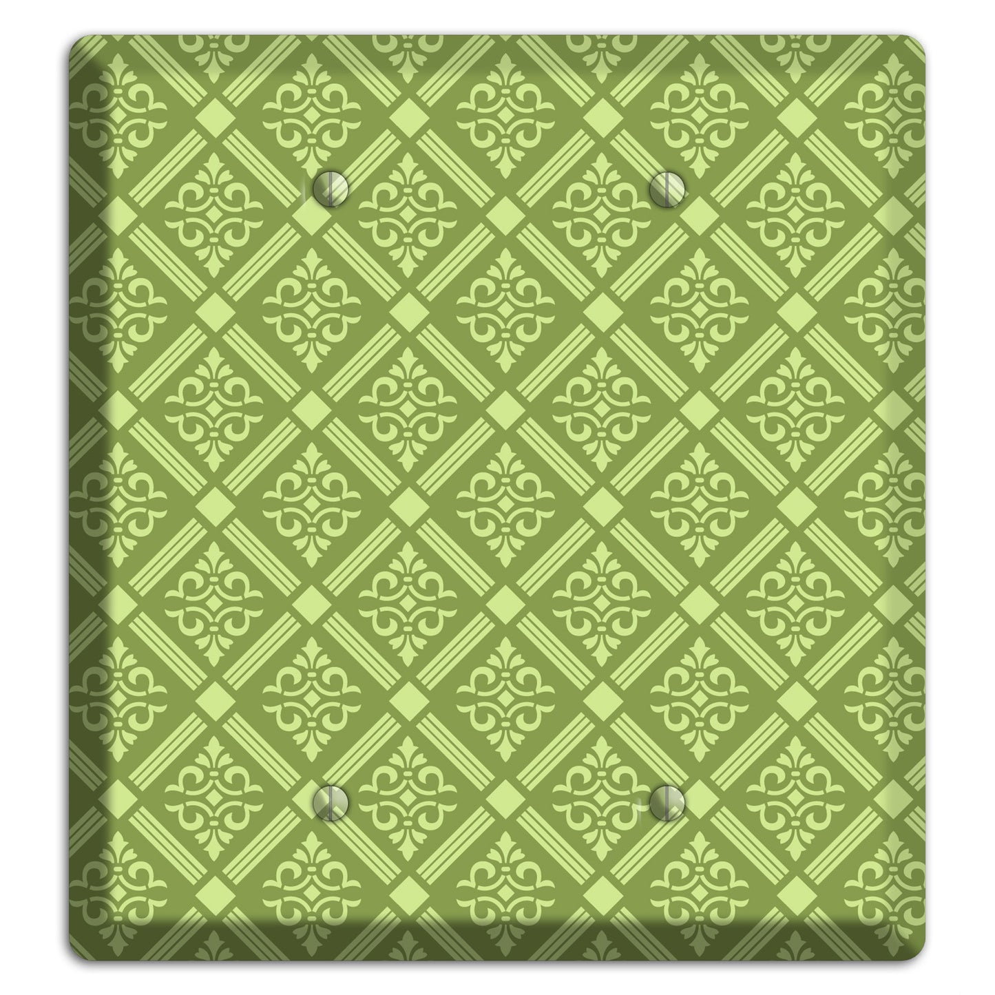 Green Damask diamonds 2 Blank Wallplate