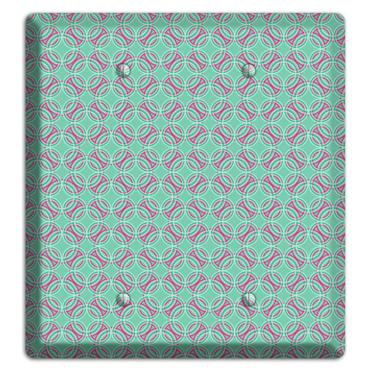 Multi Aqua with Fuschia Concentric Circles Overlay 2 Blank Wallplate