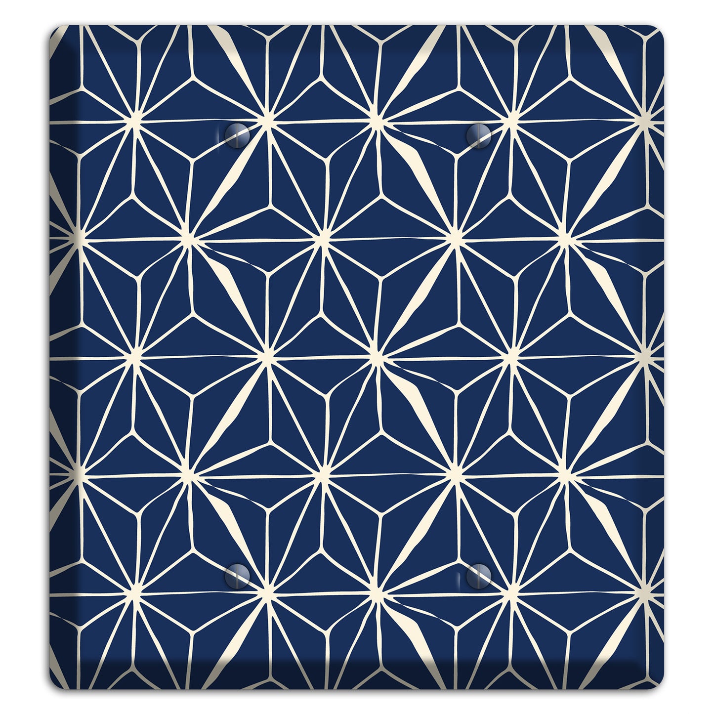 Navy Geometric Tile 2 Blank Wallplate