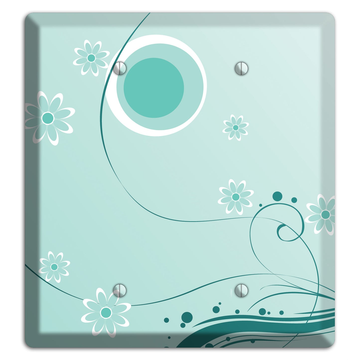 Light Green Floral 2 Blank Wallplate