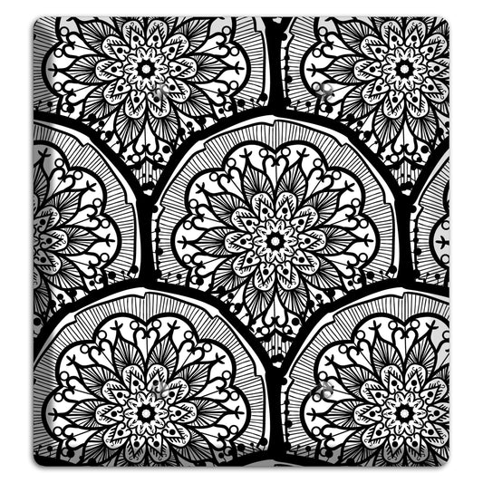 Mandala Black and White Style A Cover Plates 2 Blank Wallplate