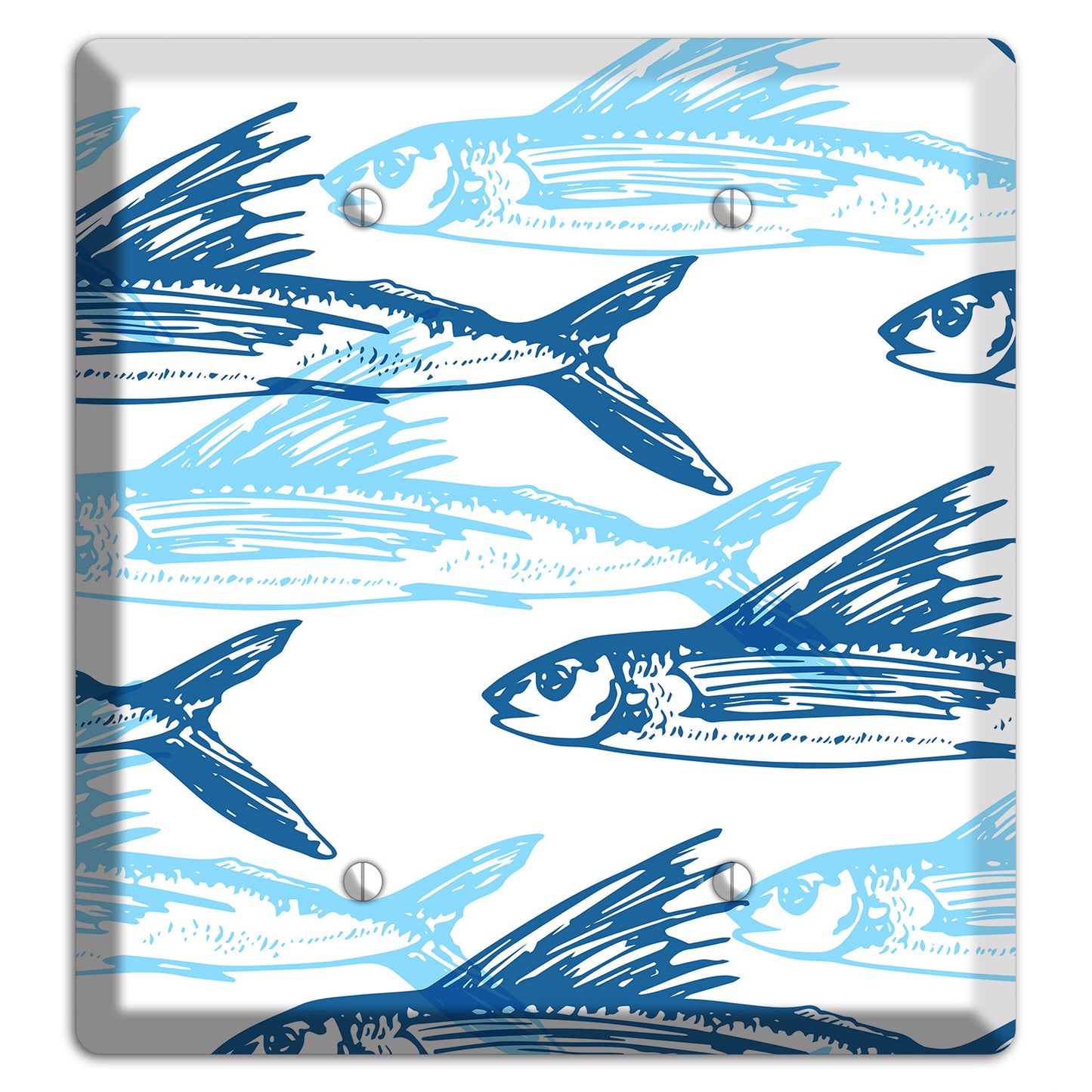 Multi-Blue Fish 2 Blank Wallplate