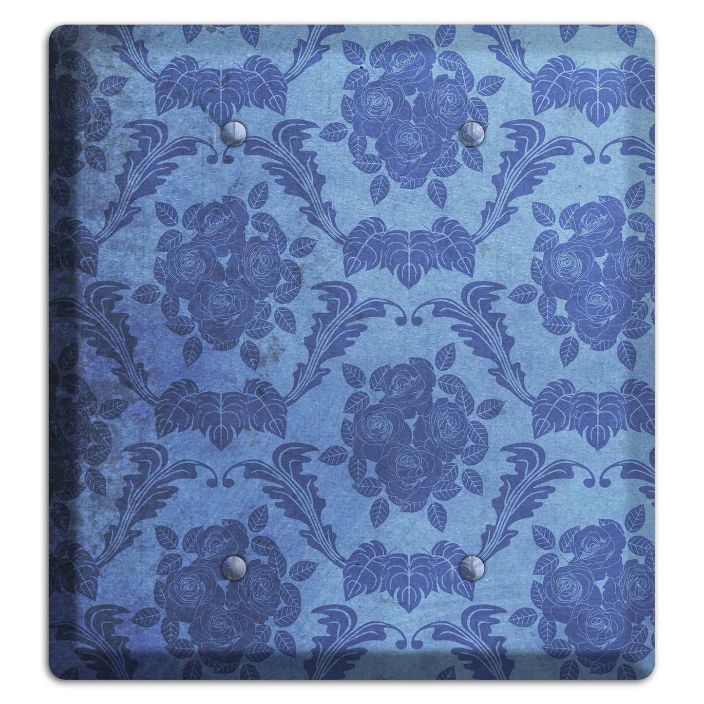 Polo Blue Vintage Rose Damask 2 Blank Wallplate