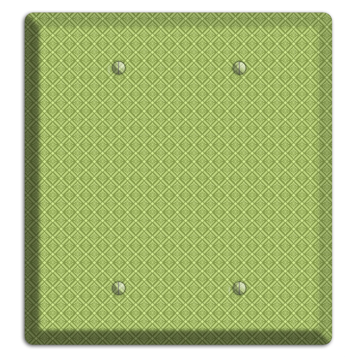 Small Green Damask Diamonds 2 Blank Wallplate