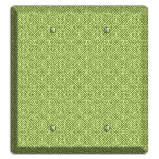 Small Green Damask Diamonds 2 Blank Wallplate