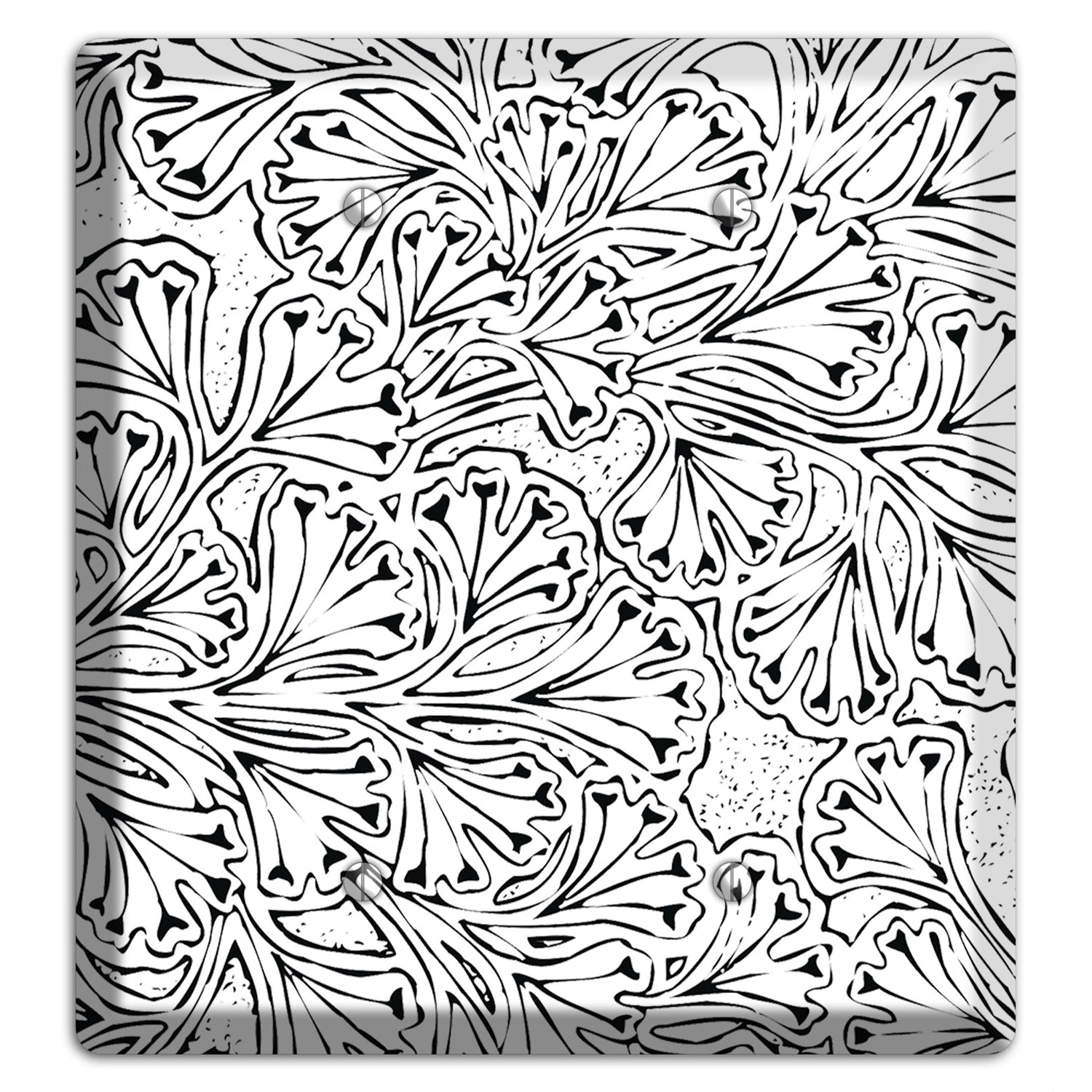 Deco Aqua Interlocking Floral 2 Blank Wallplate