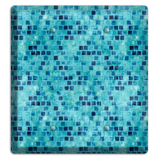 Turquoise Grunge Tile 2 Blank Wallplate