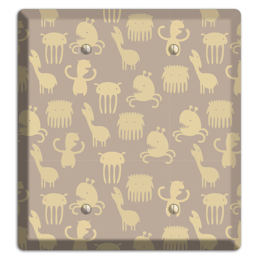 Silly Monsters Brown 2 Blank Wallplate