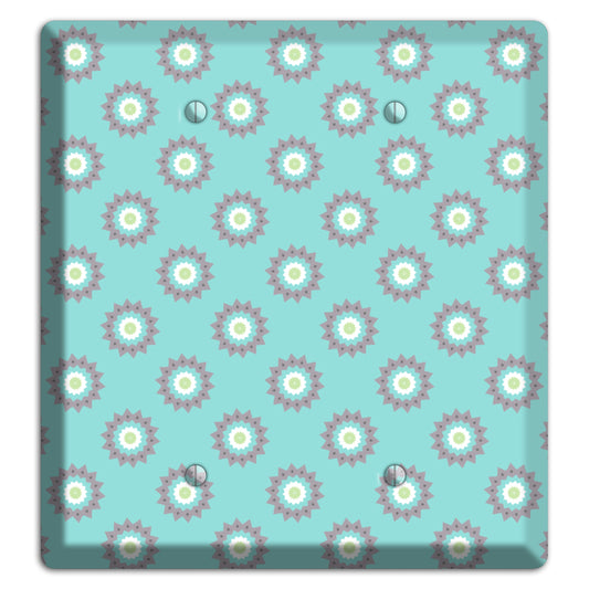 Turquoise with Suzani Dots 2 Blank Wallplate