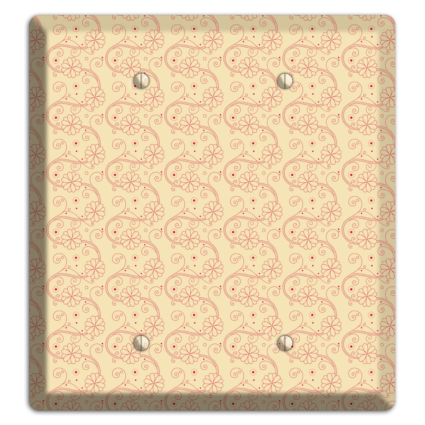 Tiny Off White Floral Swirl 2 Blank Wallplate