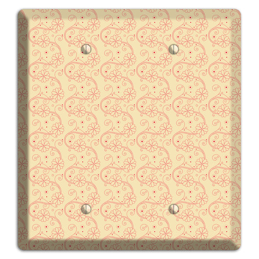 Tiny Off White Floral Swirl 2 Blank Wallplate