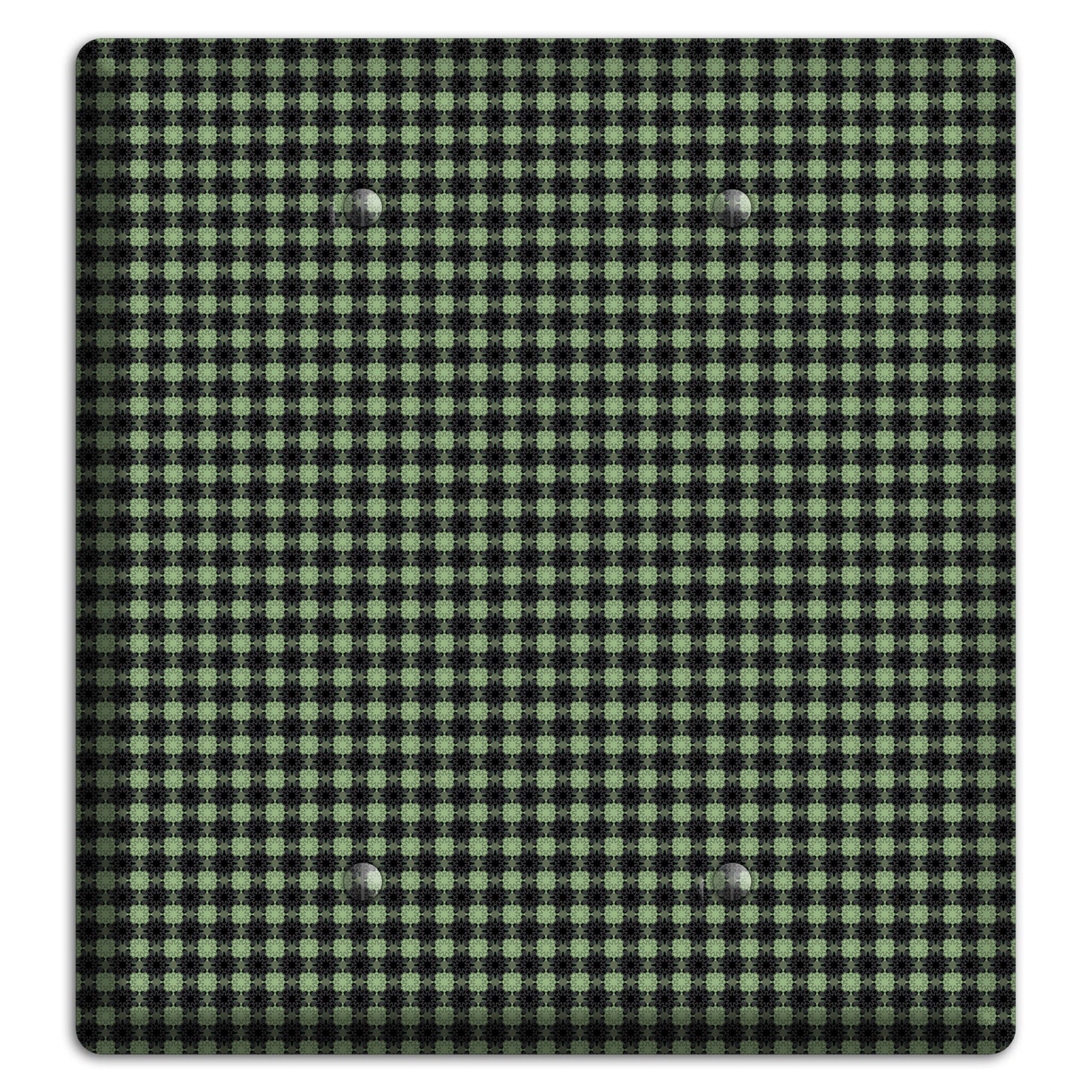 Multi Green Basket Check 2 Blank Wallplate