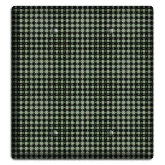 Multi Green Basket Check 2 Blank Wallplate