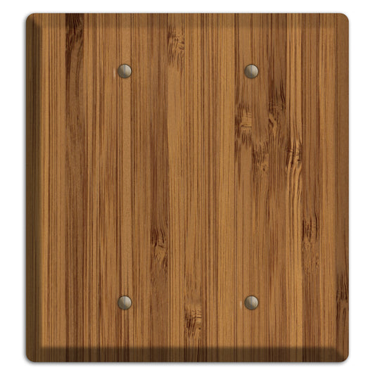 Caramel Bamboo Wood Double Blank Cover Plate