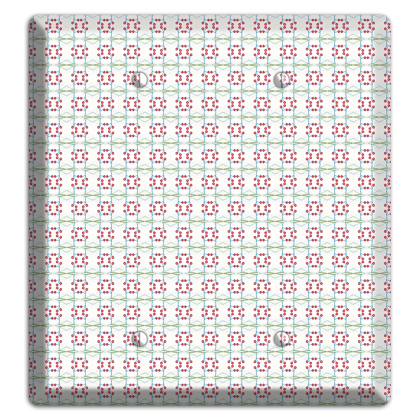 White with Red and Green Tapestry 2 Blank Wallplate