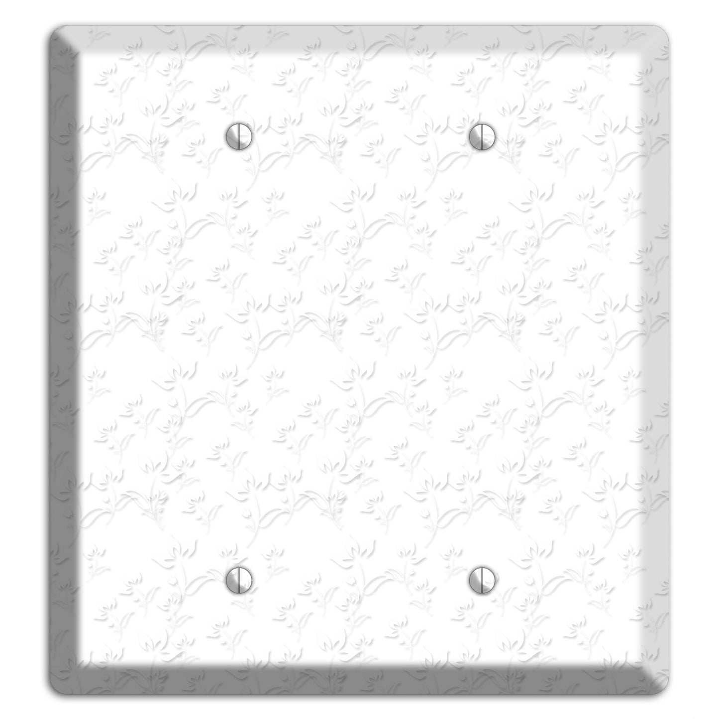 White with Grey Sprig 2 Blank Wallplate