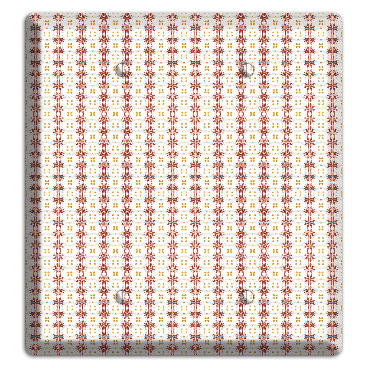 White with Red Smocking 2 Blank Wallplate